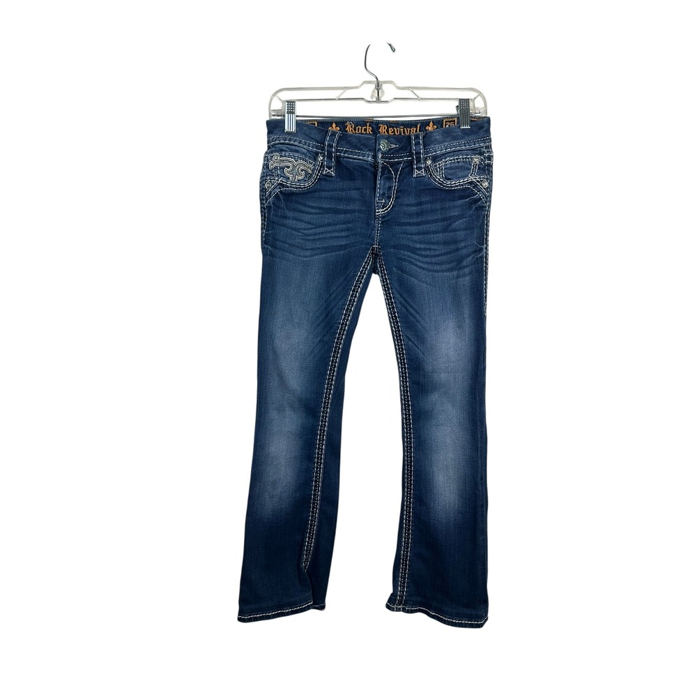 Rock Revival Bootcut Jeans Womens 26 Blue Good Altered Evella B400 Low Rise Y2K